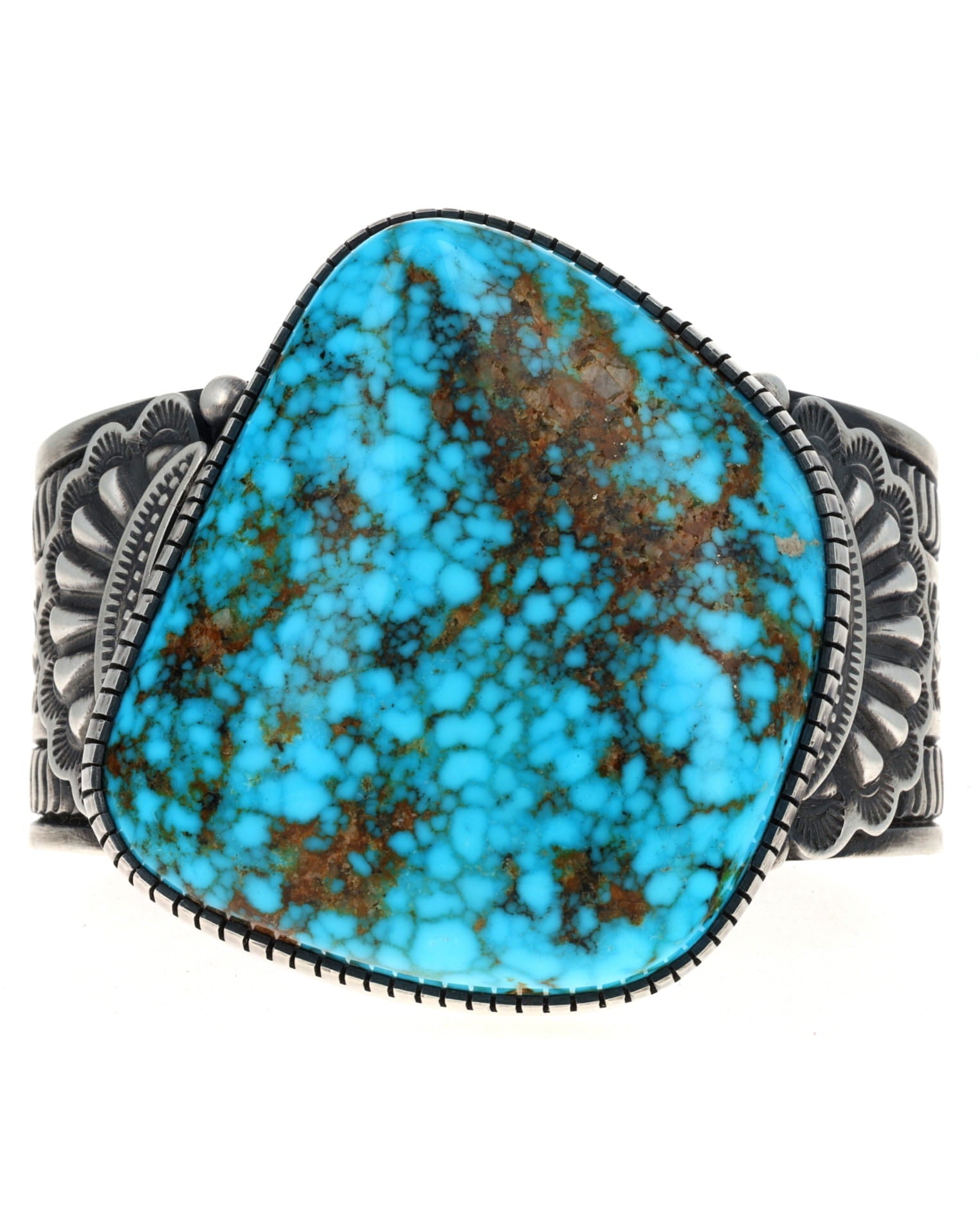 High Grade Natural Free-Form Birdseye Kingman Turquoise Bracelet