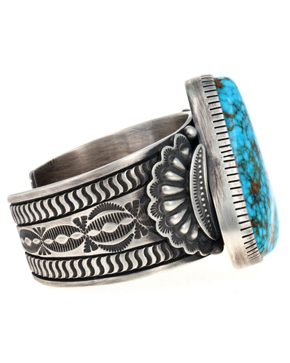 High Grade Natural Free-Form Birdseye Kingman Turquoise Bracelet