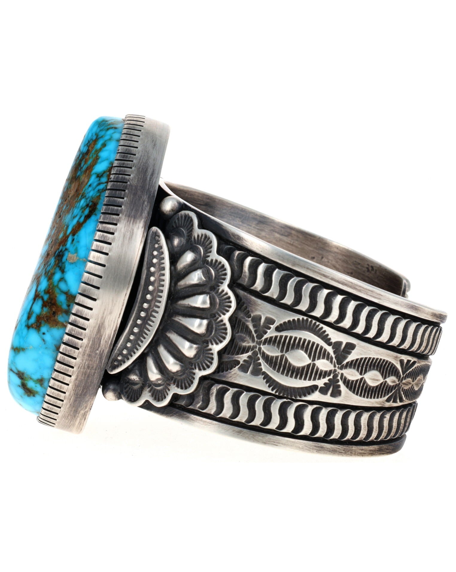 High Grade Natural Free-Form Birdseye Kingman Turquoise Bracelet