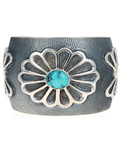 Natural Carico Lake Turquoise Concho Bracelet