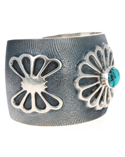 Natural Carico Lake Turquoise Concho Bracelet