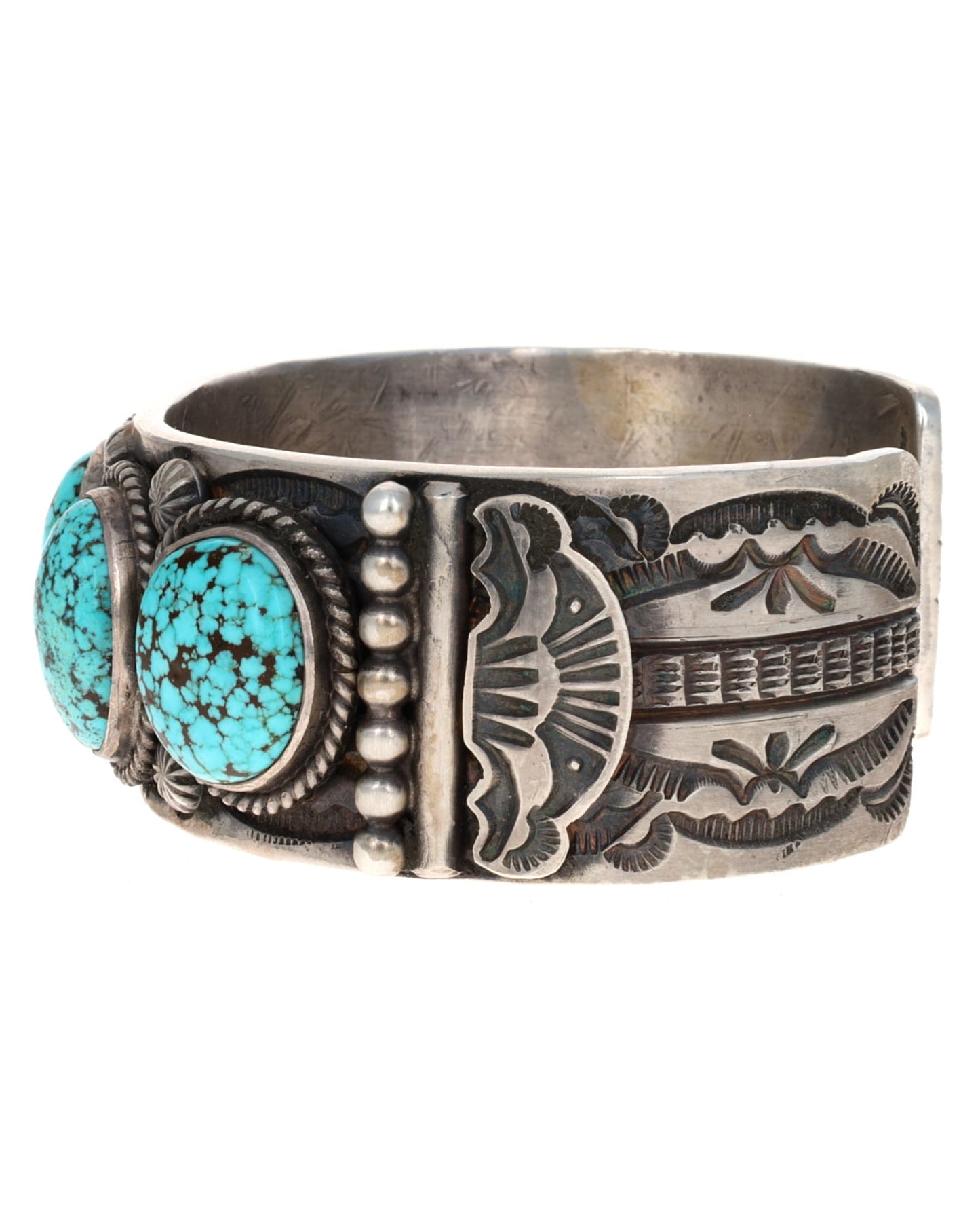 Natural Nevada Blue Turquoise 5-Stone Row Bracelet
