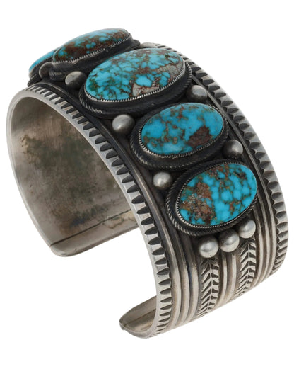 Natural Kingman Turquoise 5-Stone Row Bracelet