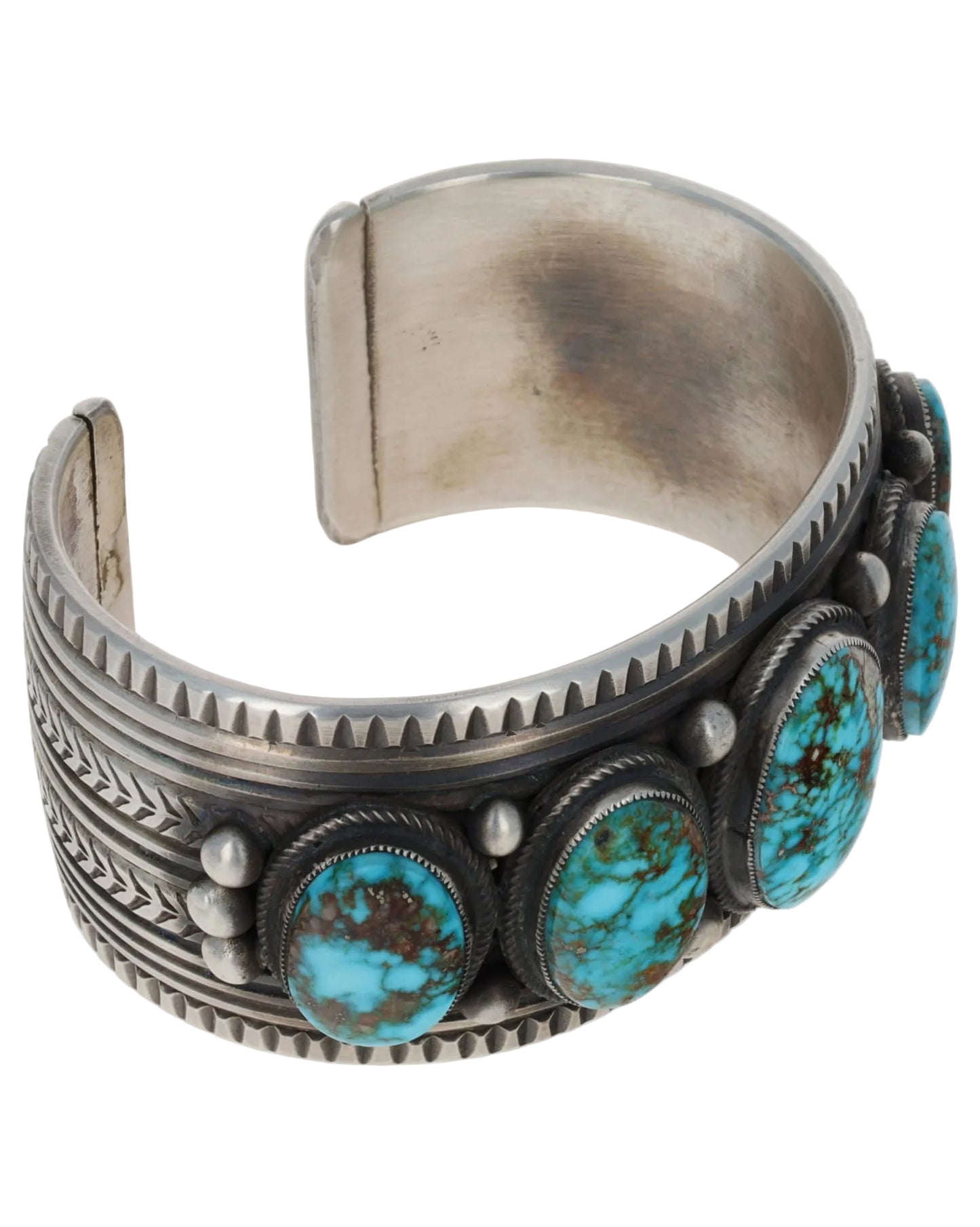 Natural Kingman Turquoise 5-Stone Row Bracelet