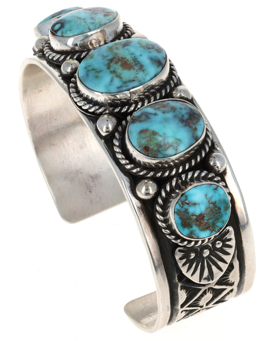 Natural Dry Creek Turquoise 5-Stone Row Bracelet
