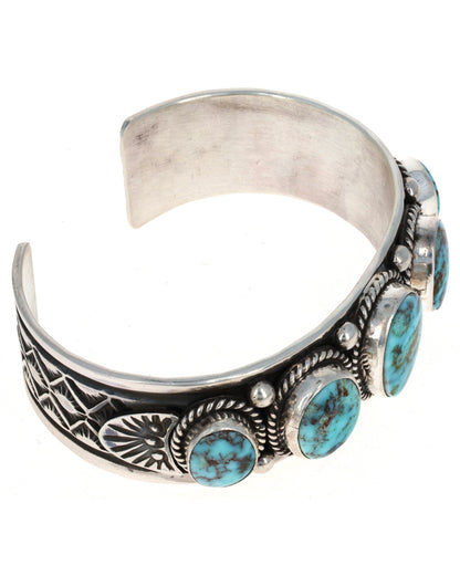 Natural Dry Creek Turquoise 5-Stone Row Bracelet