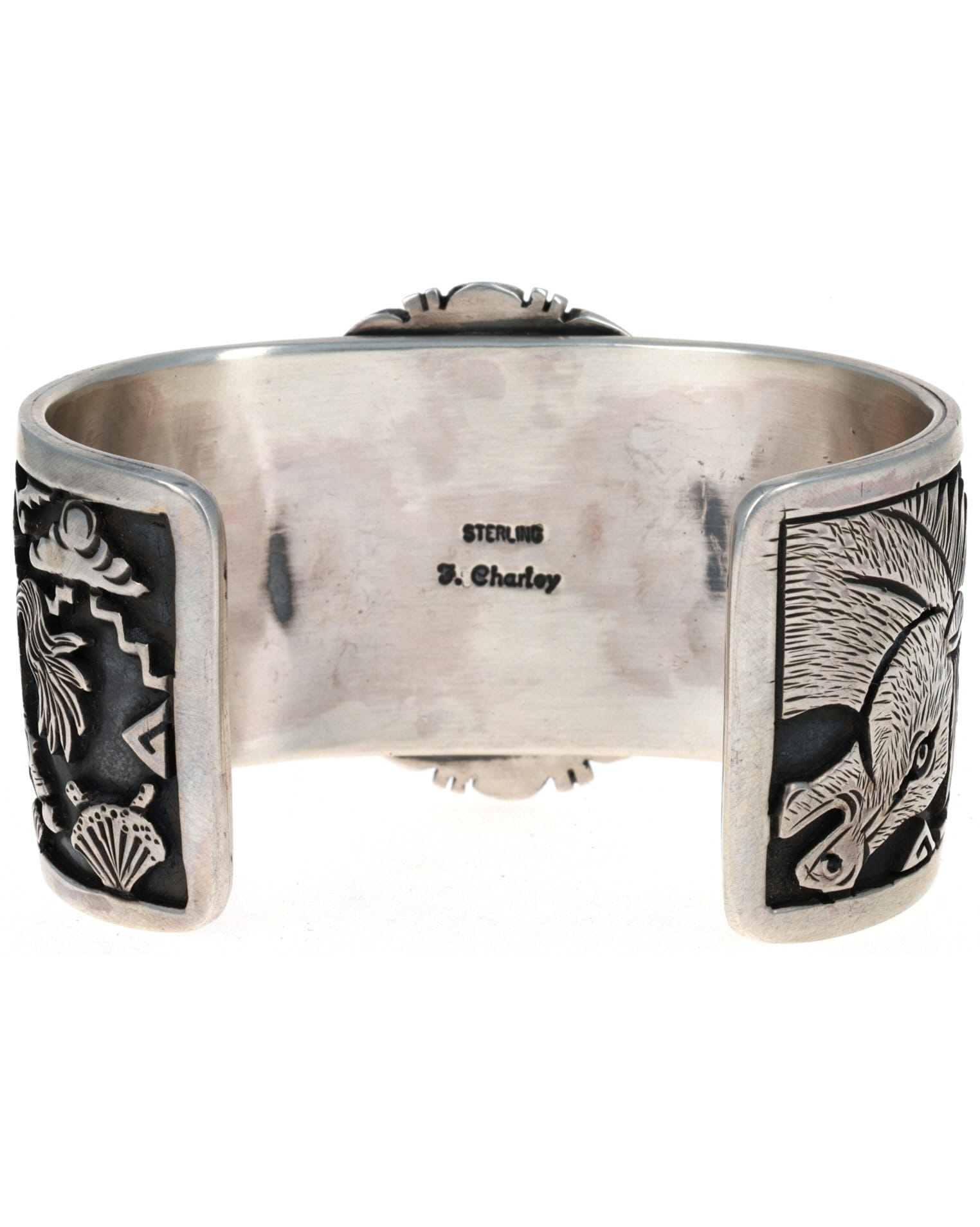 Horse Overlay Bracelet With Natural Kingman Water Web Turquoise