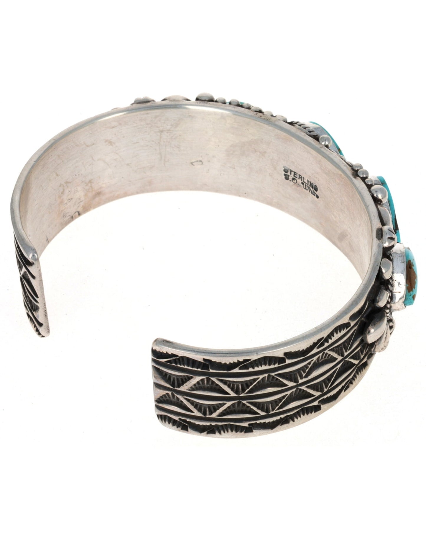 Natural Lone Mountain Turquoise 5-Stone Row Bracelet