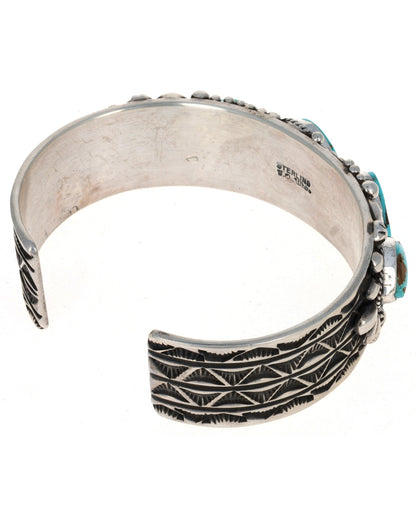 Natural Lone Mountain Turquoise 5-Stone Row Bracelet