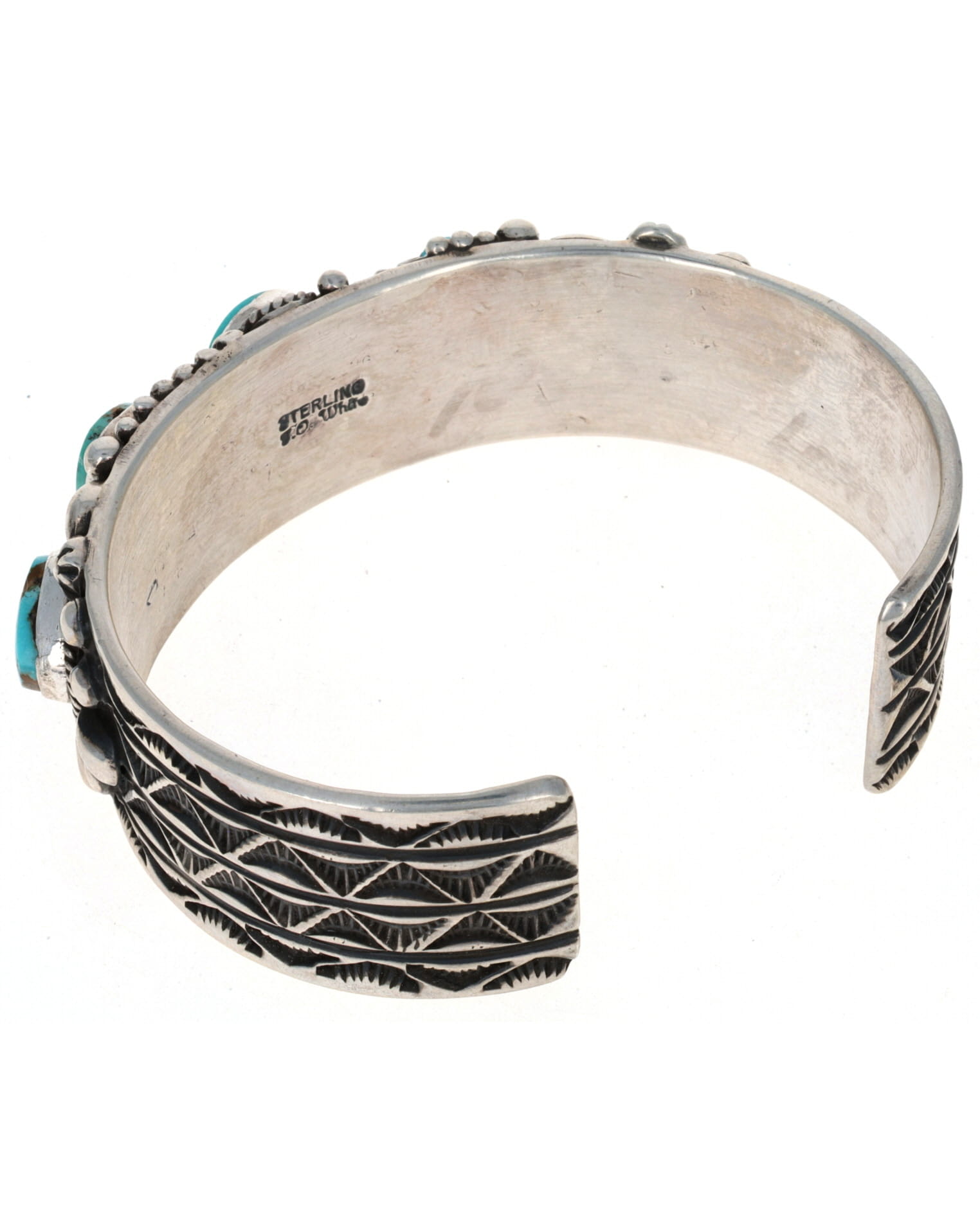 Natural Lone Mountain Turquoise 5-Stone Row Bracelet