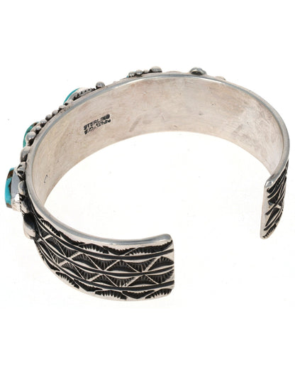Natural Lone Mountain Turquoise 5-Stone Row Bracelet