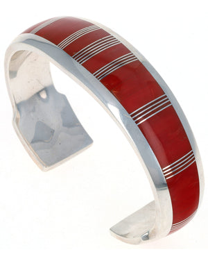 Natural Mediterranean Coral Inlay Bracelet