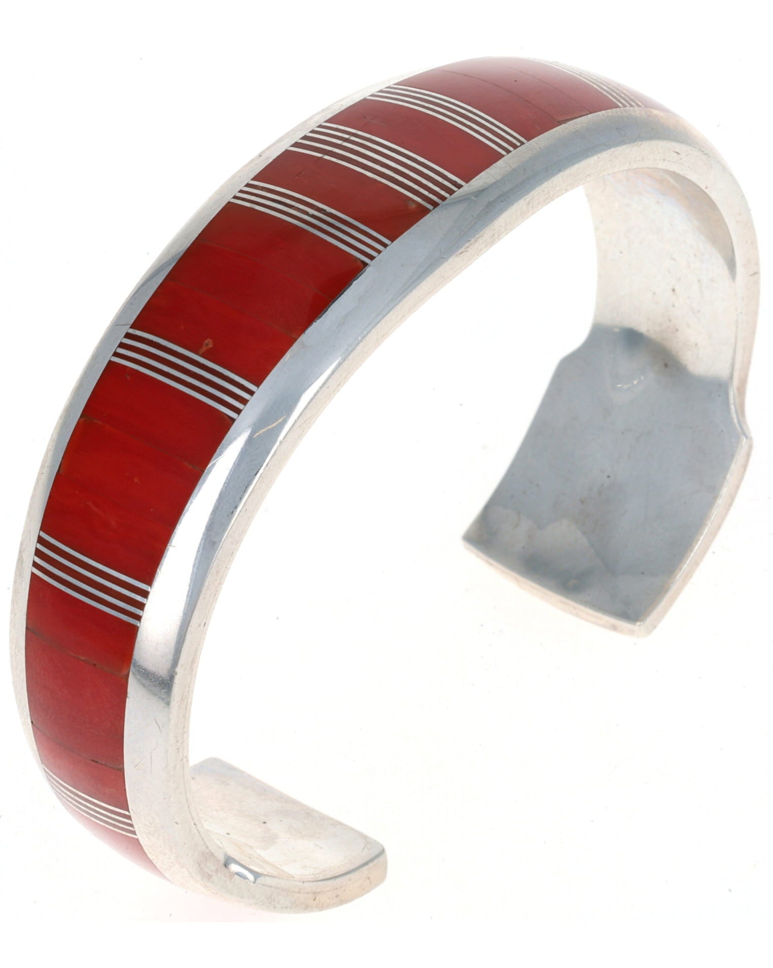 Natural Mediterranean Coral Inlay Bracelet