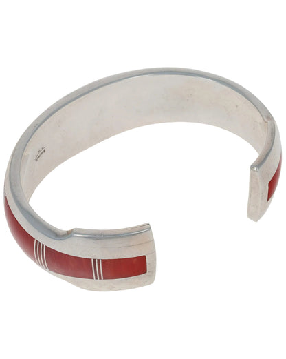 Natural Mediterranean Coral Inlay Bracelet