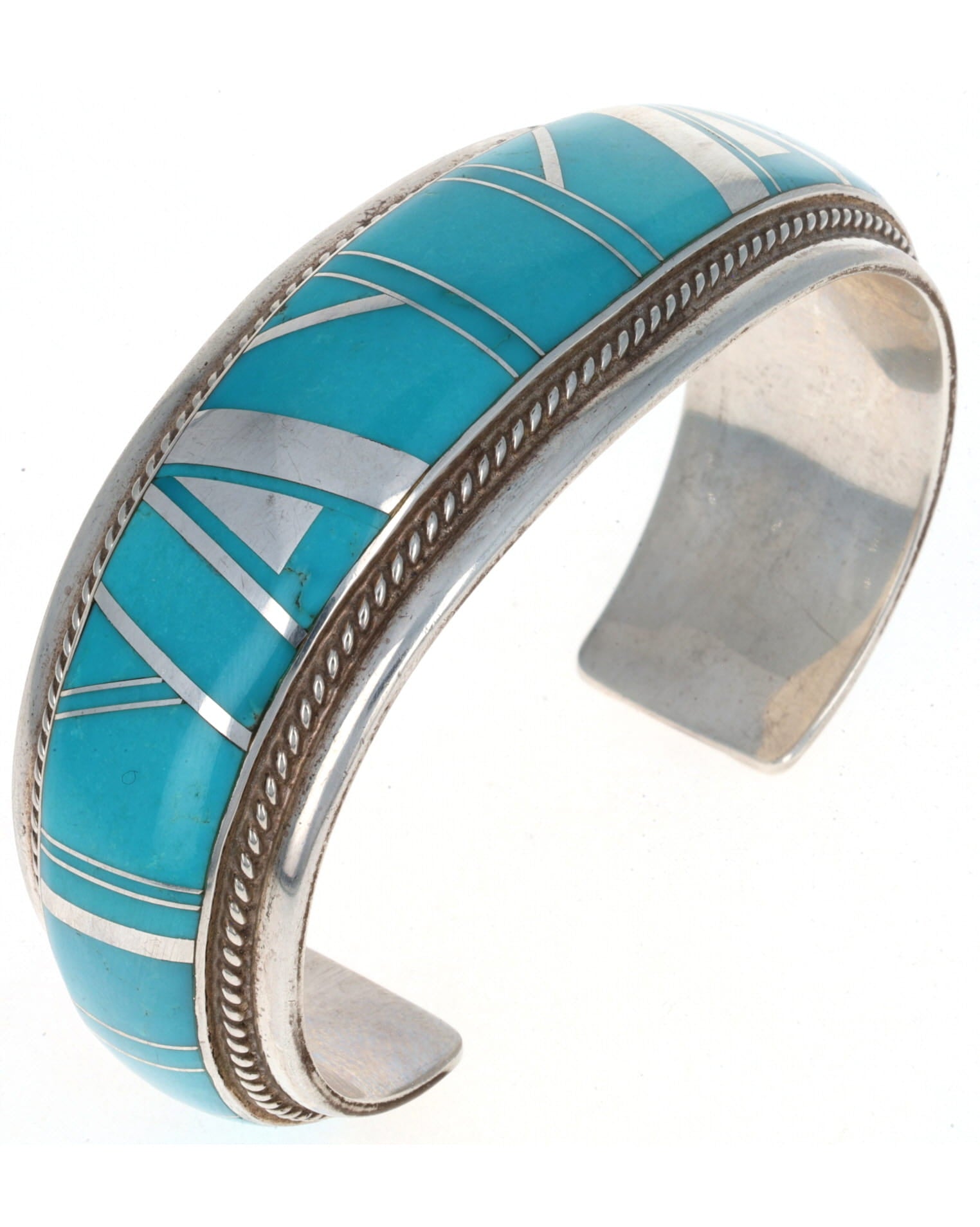 Natural Sleeping Beauty Turquoise Inlay Bracelet