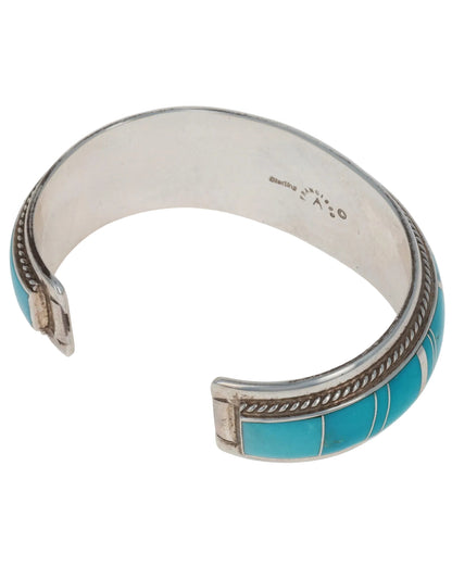 Natural Sleeping Beauty Turquoise Inlay Bracelet