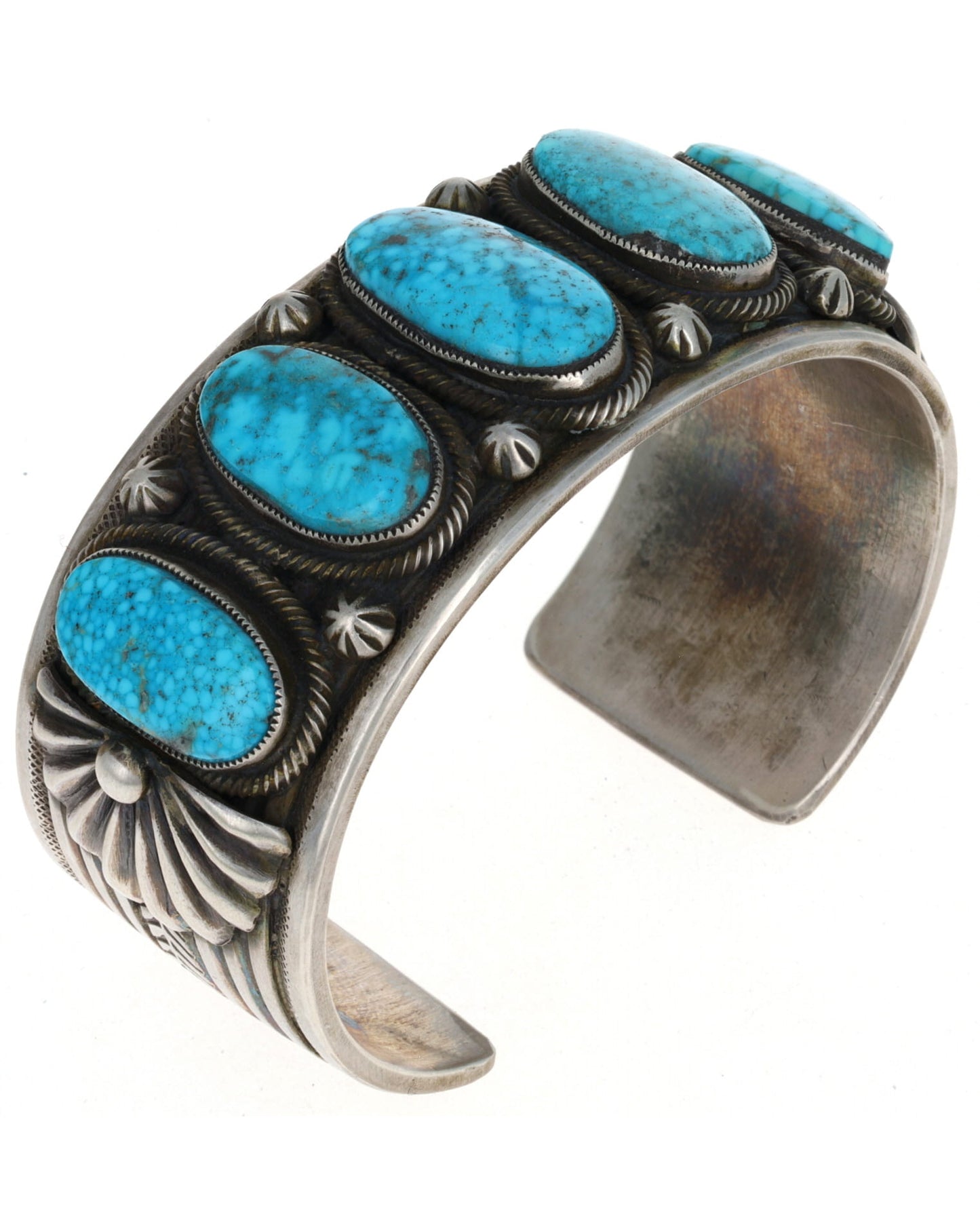Natural Kingman Turquoise 5-Stone Row Bracelet
