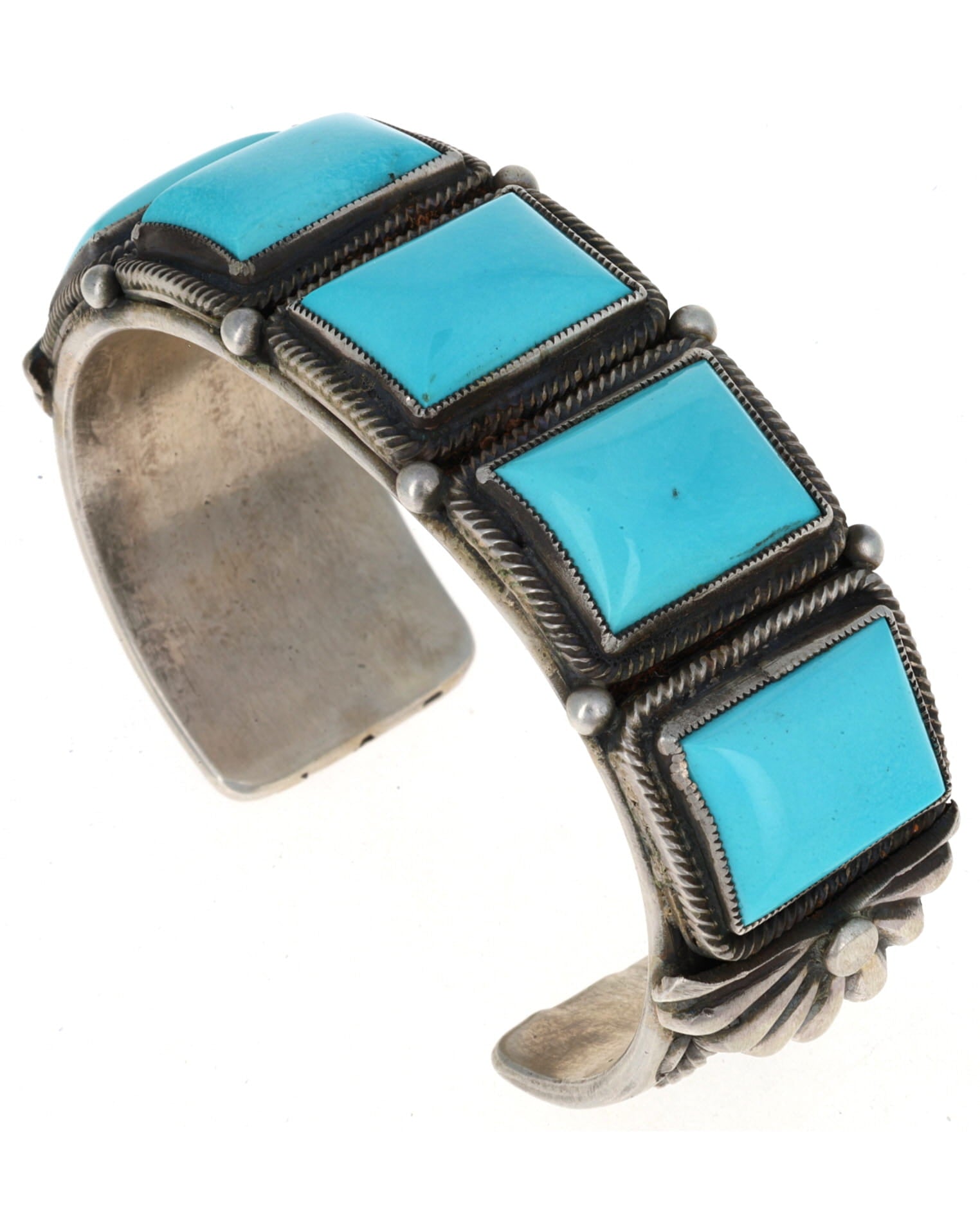 Natural Sleeping Beauty Turquoise 5-Stone Row Bracelet