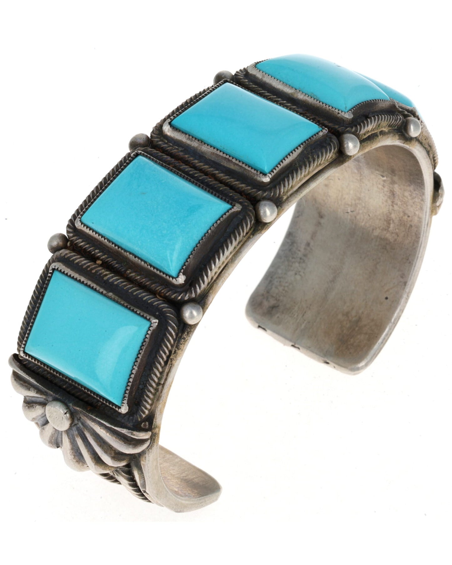 Natural Sleeping Beauty Turquoise 5-Stone Row Bracelet