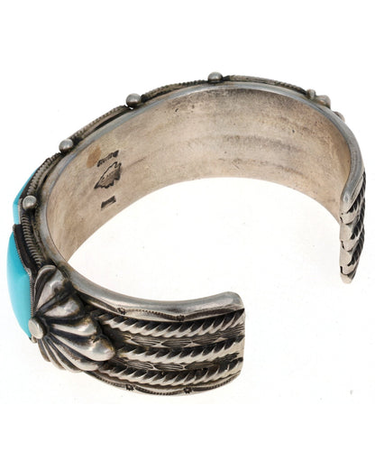 Natural Sleeping Beauty Turquoise 5-Stone Row Bracelet