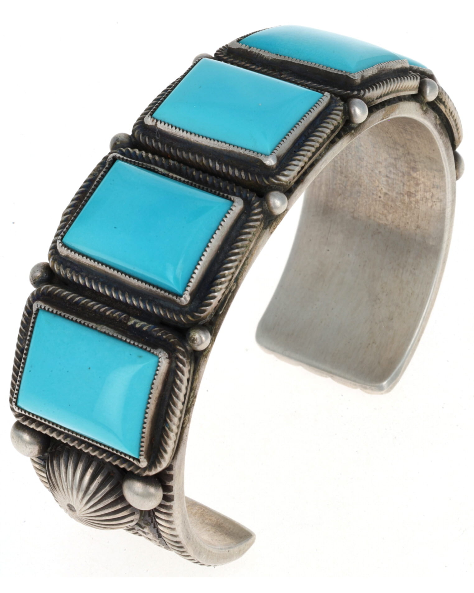 Natural Sleeping Beauty 5-Stone Row Bracelet