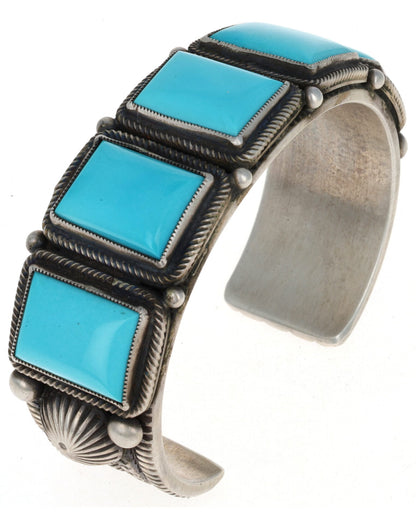 Natural Sleeping Beauty 5-Stone Row Bracelet