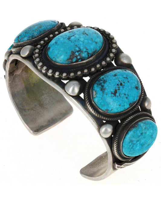 Natural Kingman Turquoise 5-Stone Row Bracelet