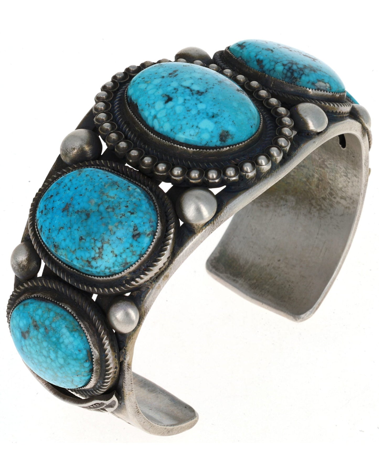 Natural Kingman Turquoise 5-Stone Row Bracelet