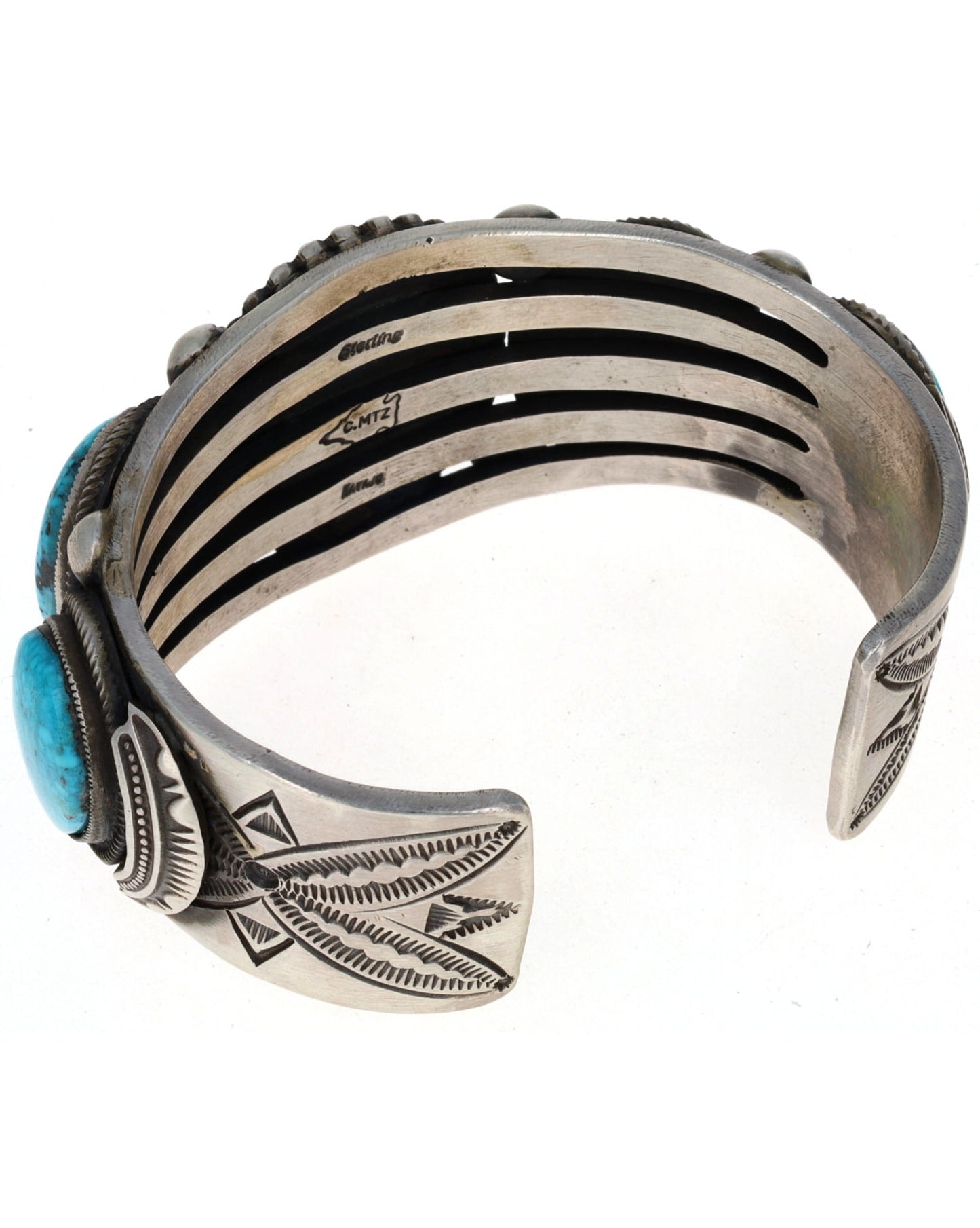 Natural Kingman Turquoise 5-Stone Row Bracelet
