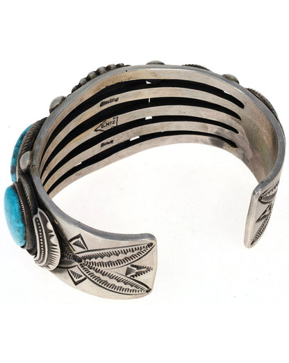 Natural Kingman Turquoise 5-Stone Row Bracelet