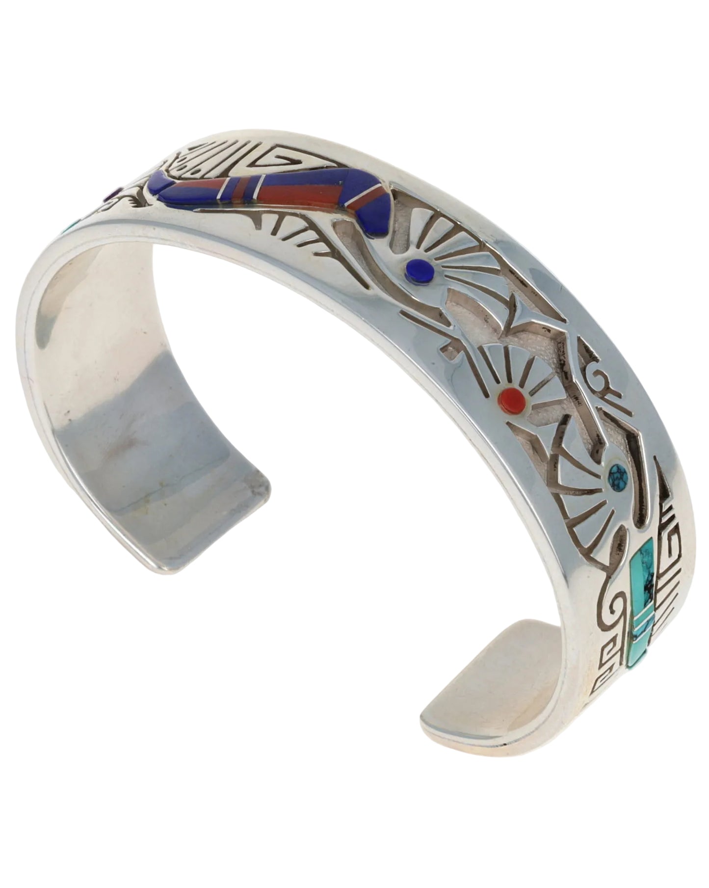 Overlay Bracelet With Multi-Color Kokopelli Inlay Design