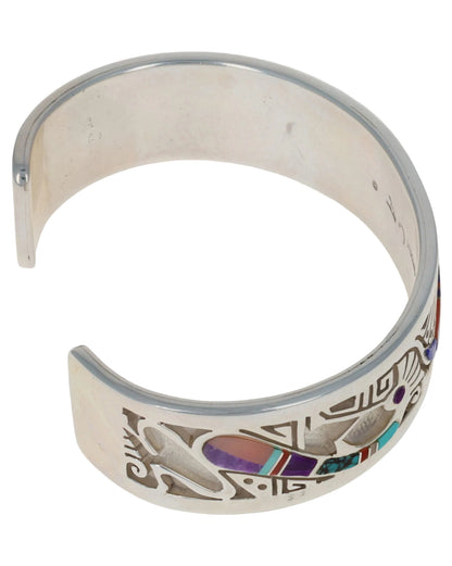 Overlay Bracelet With Multi-Color Kokopelli Inlay Design