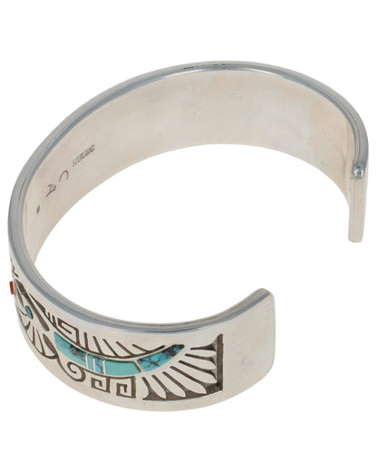 Overlay Bracelet With Multi-Color Kokopelli Inlay Design
