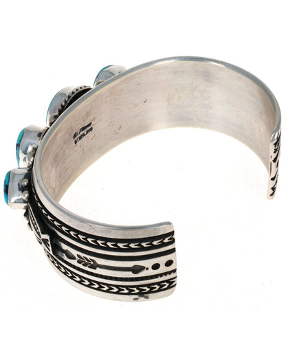 Natural Golden Hill Turquoise 5-Stone Row Bracelet