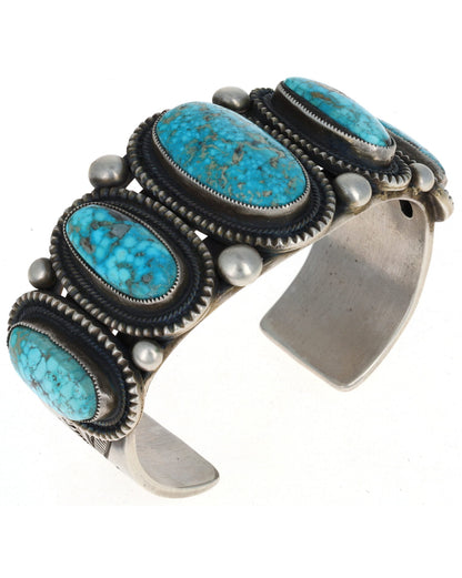 Natural Kingman Turquoise 5-Stone Row Bracelet