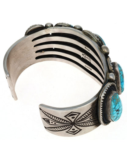 Natural Kingman Turquoise 5-Stone Row Bracelet