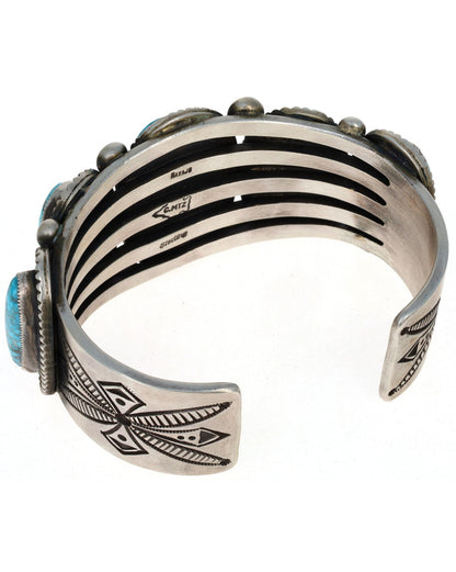 Natural Kingman Turquoise 5-Stone Row Bracelet
