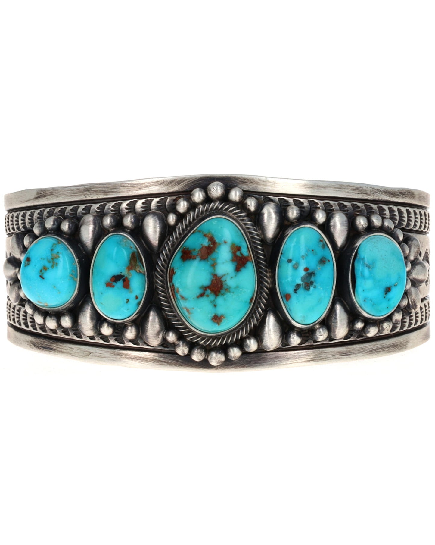 Natural Fox Turquoise 5-Stone Row Bracelet