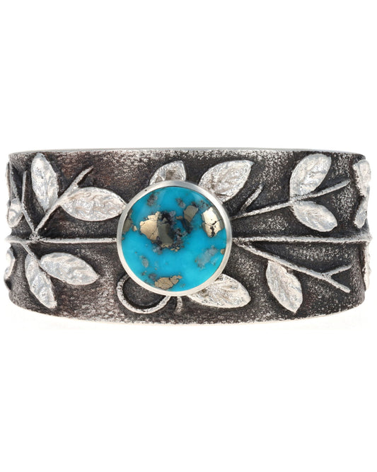 High Grade Natural Morenci Turquoise Leaf Bracelet