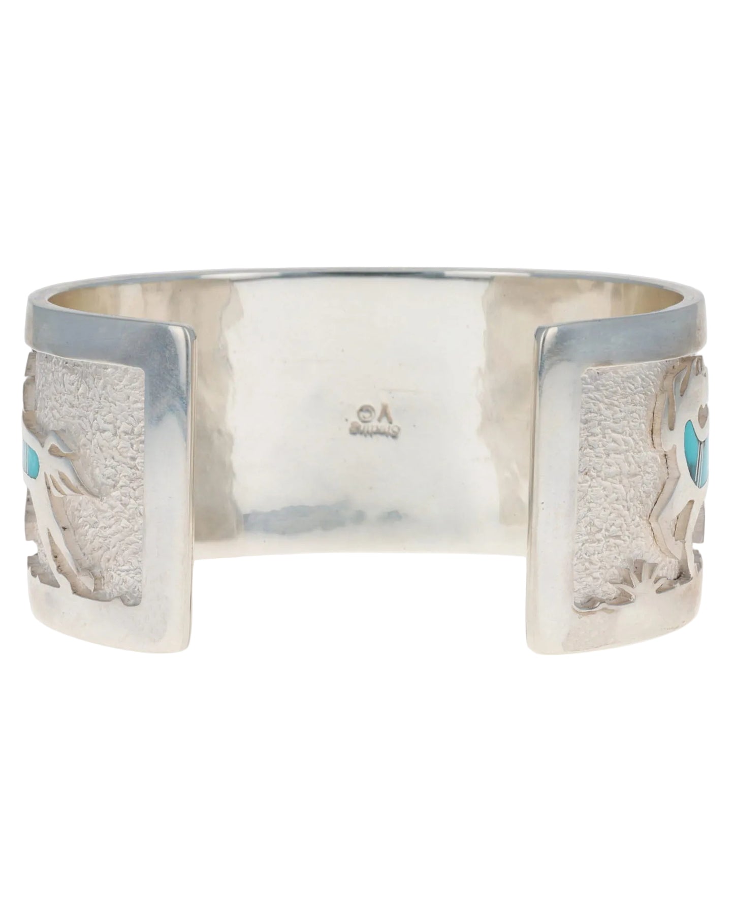 Natural Bisbee Turquoise Overlay Horse Bracelet
