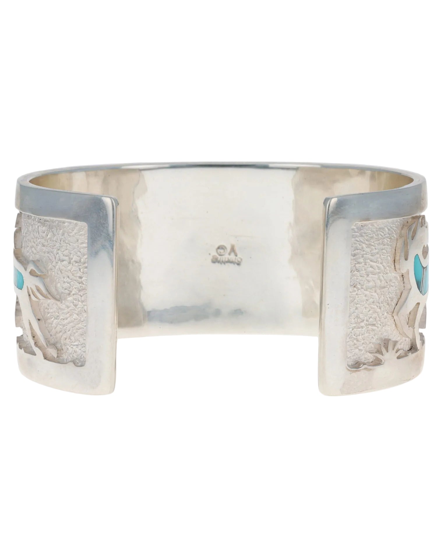 Natural Bisbee Turquoise Overlay Horse Bracelet