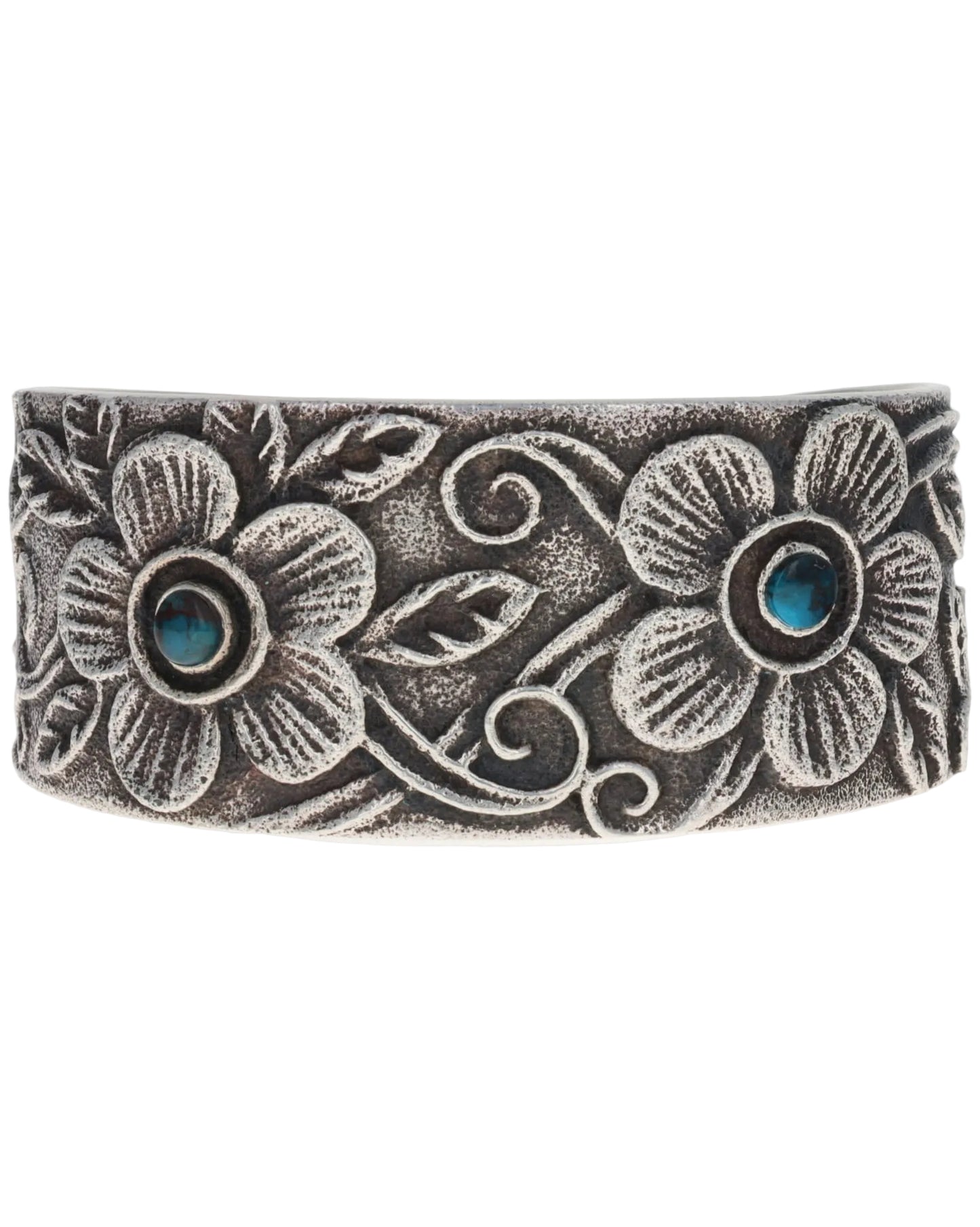 Natural Bisbee Turquoise Two-Flower Bracelet