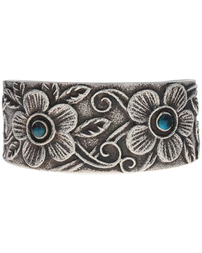 Natural Bisbee Turquoise Two-Flower Bracelet