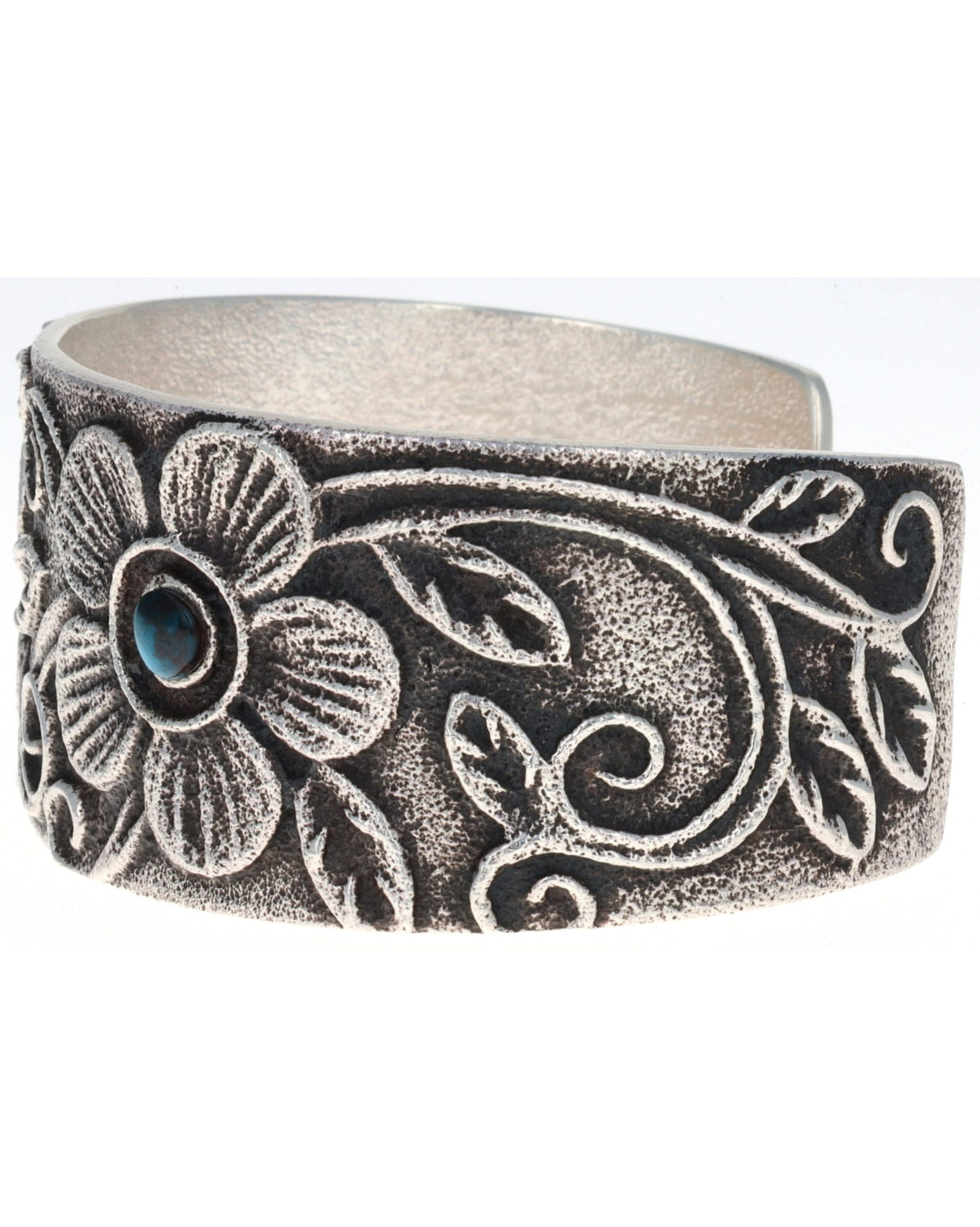 Natural Bisbee Turquoise Two-Flower Bracelet
