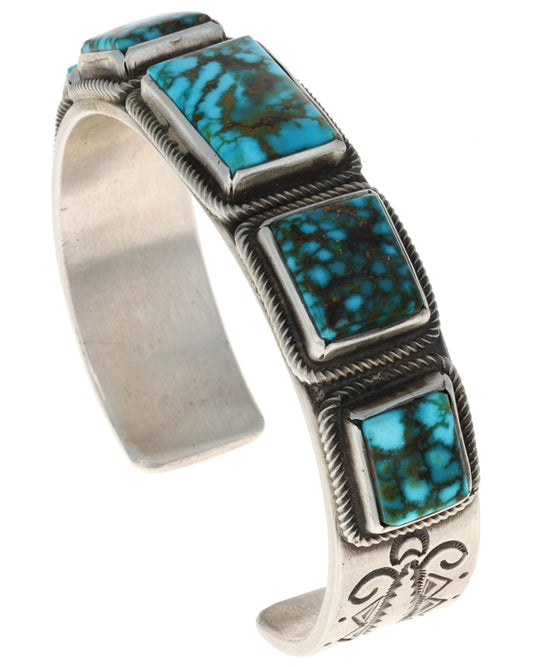 Natural Kingman Turquoise 5-Stone Row Bracelet