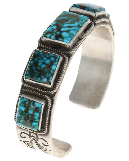 Natural Kingman Turquoise 5-Stone Row Bracelet
