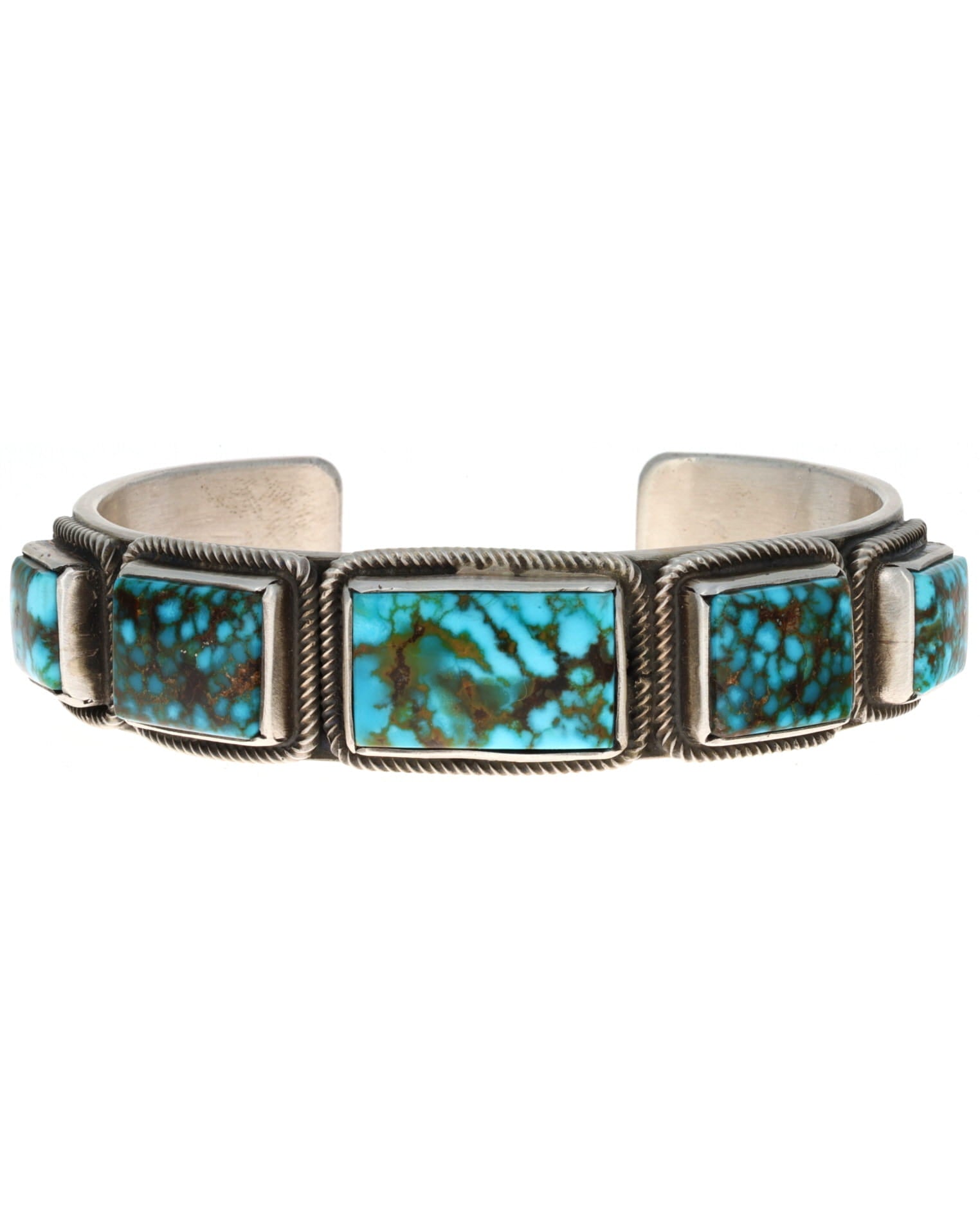 Natural Kingman Turquoise 5-Stone Row Bracelet