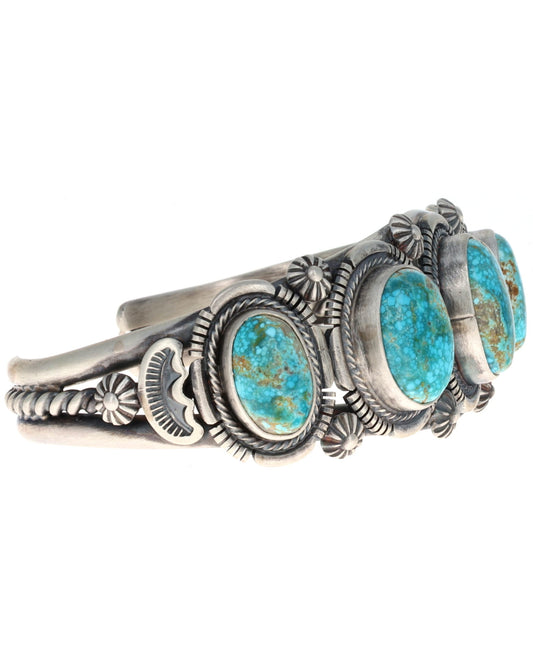 Natural #8 Turquoise 5-Stone Row Bracelet