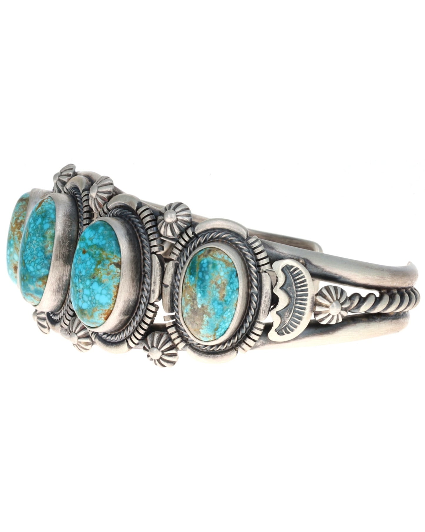 Natural #8 Turquoise 5-Stone Row Bracelet