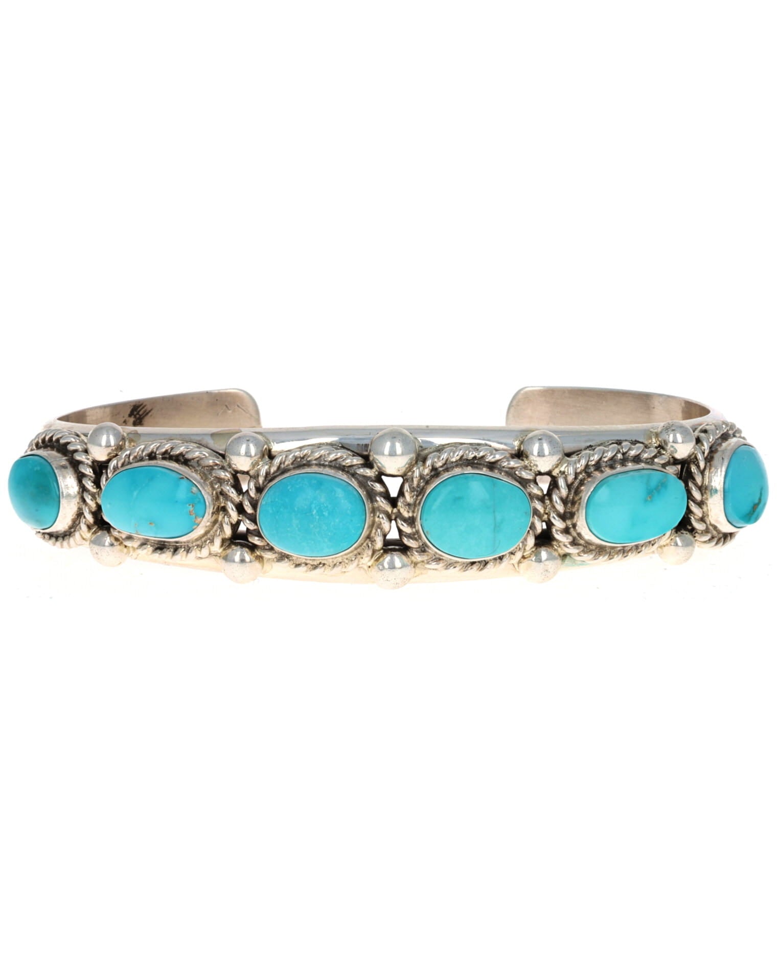 Natural Fox Turquoise 6-Stone Row Bracelet